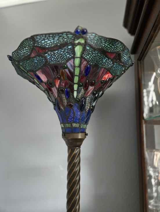Other - Stained Glass Dragonfly Floor Lamp - Multicolor